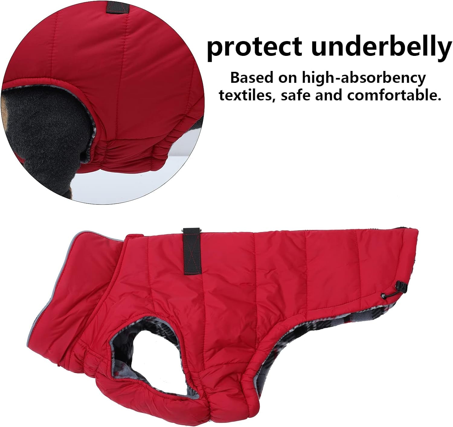 Dog Winter Warm Coat Jacket, Windproof Snowproof, Pet Outdoor Jacket for Small to Large Dogs - Red - XXL
